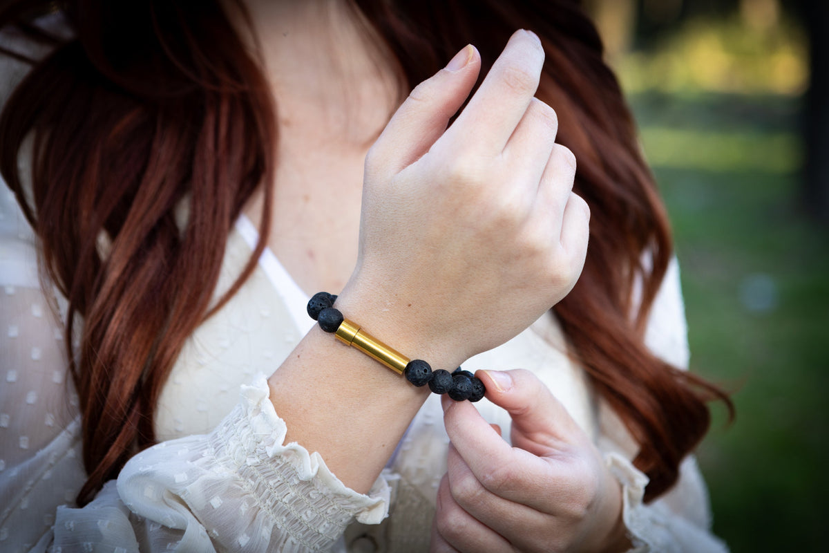 healing bracelet cremation ash fur lavabead